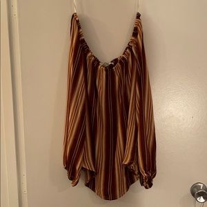 Size XL striped  brown crop top forever 21